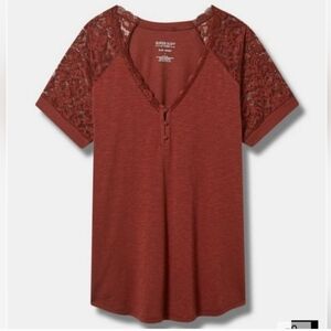 Torrid Women's Lace Sleeve Top